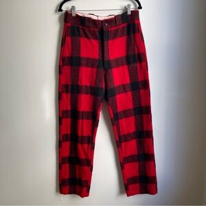 NO TAGS Vintage 40s 50s Johnson Woolen Mills Wool Pants Buffalo Plaid 30 x 32